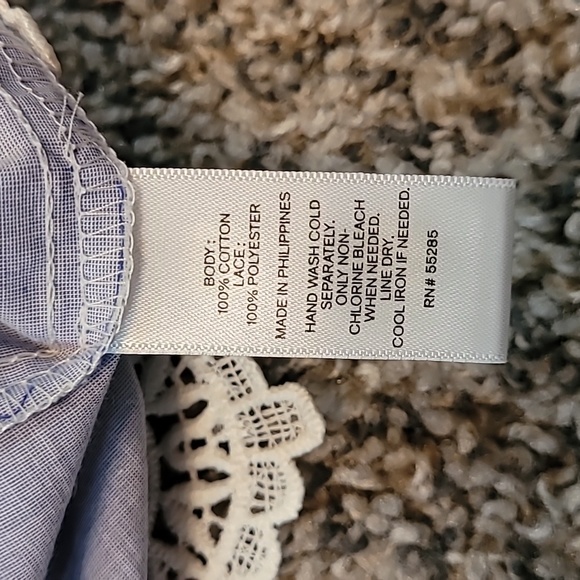 NWT EXPRESS chambray with lace detail 100% cotton tank - Picture 11 of 11